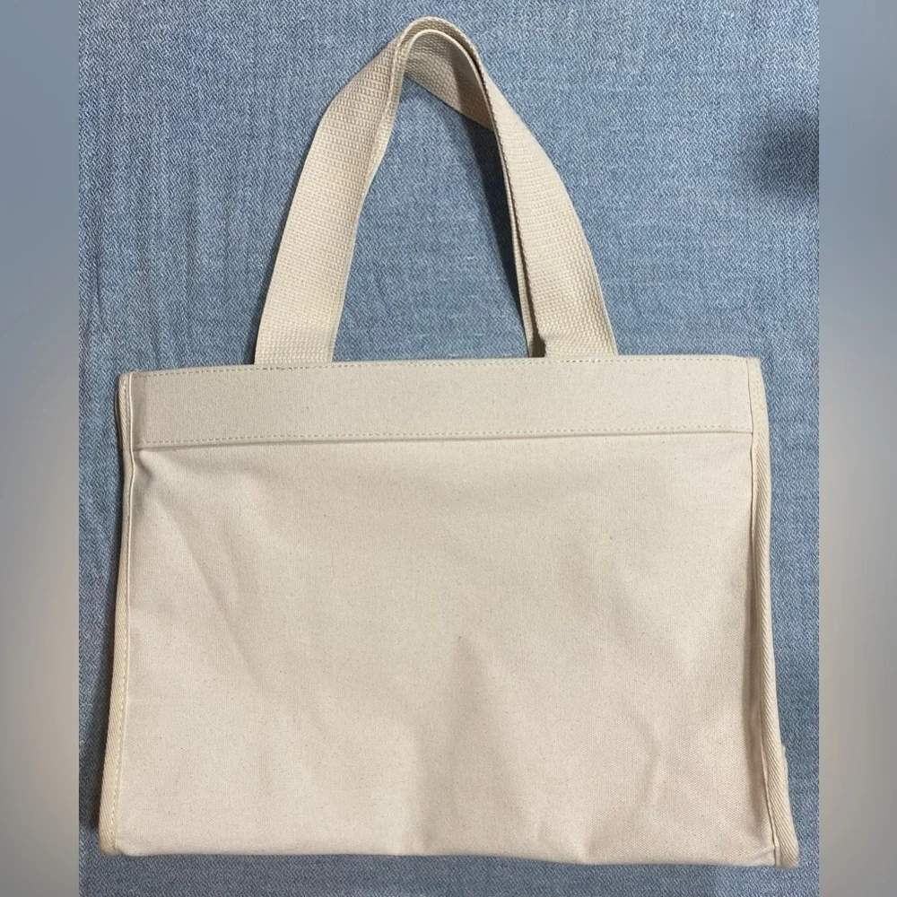 Vieve Tote Bag Beige with Teal Yellow Tan Aztec Design Inside Pocket New - Picture 2 of 7